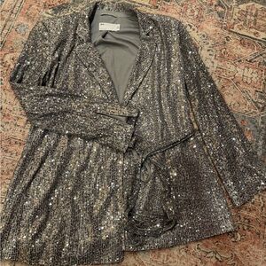 ASOS Shimmering Silver Sequin Blazer